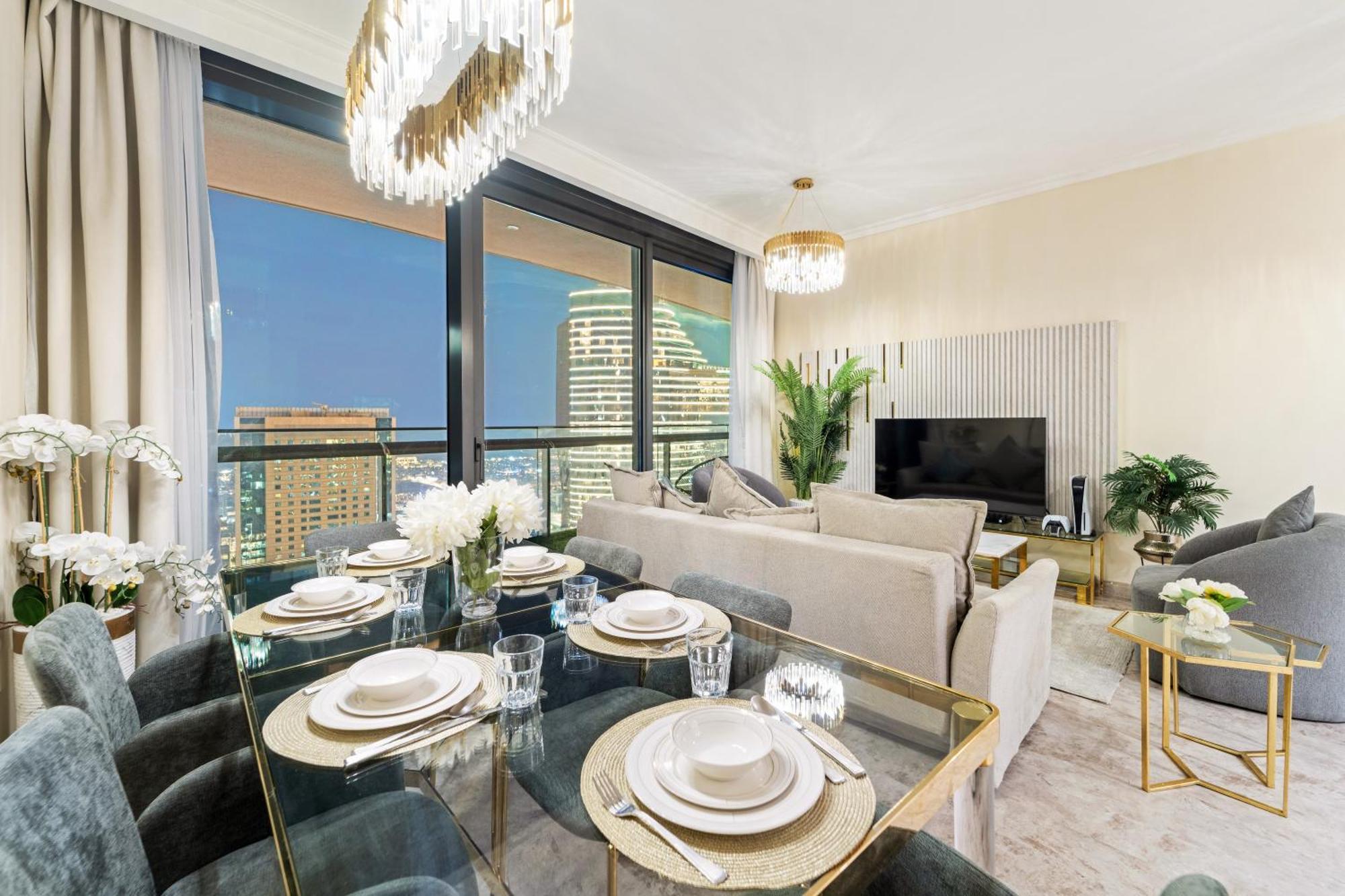 First Class 2Br With Full Dubai Skyline & Sea View Exteriör bild