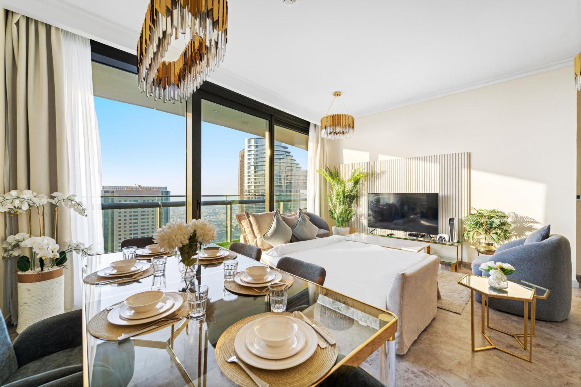 First Class 2Br With Full Dubai Skyline & Sea View Exteriör bild