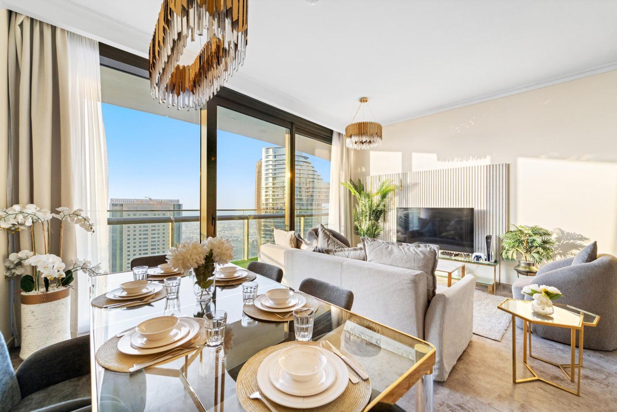First Class 2Br With Full Dubai Skyline & Sea View Exteriör bild